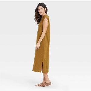 Never worn Womens Universal Thread Mustard sleeveless knit t-shirt maxi dress